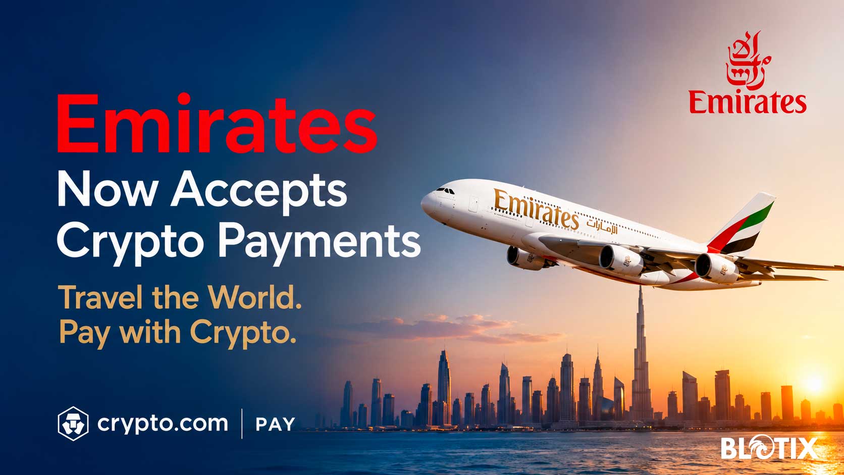 Emirates porta le criptovalute nei viaggi e permette di acquistare voli con Crypto.com Pay